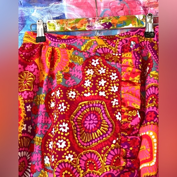 Rare Vintage ALICE of CALIFORNIA Vintage Floral 1960's MCM VIVID Maxi Skirt s/xs - Picture 6 of 9